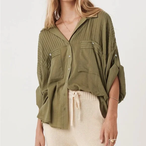 Spell Linda Blouse in Khaki - Picture 2 of 12